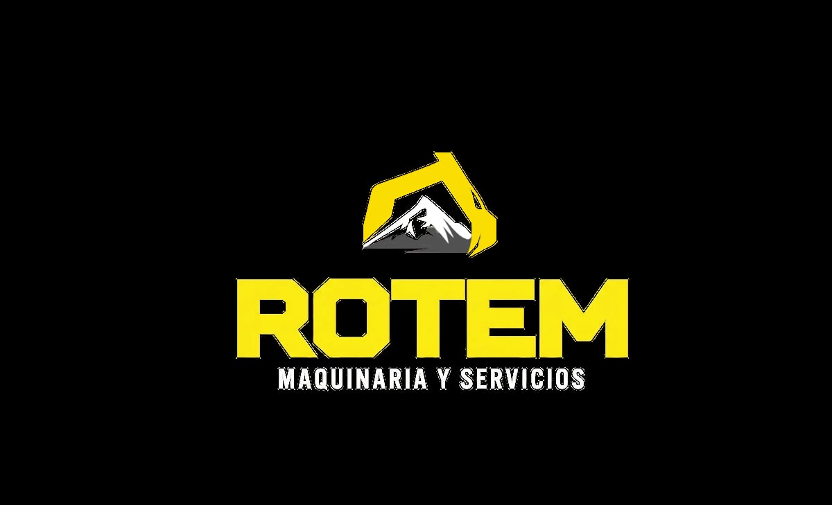 ROTEM Maquinaria y Servicios logo con ícono de maquinaria de construcción