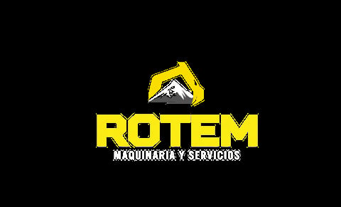 ROTEM Maquinaria y Servicios logo con ícono de maquinaria de construcción